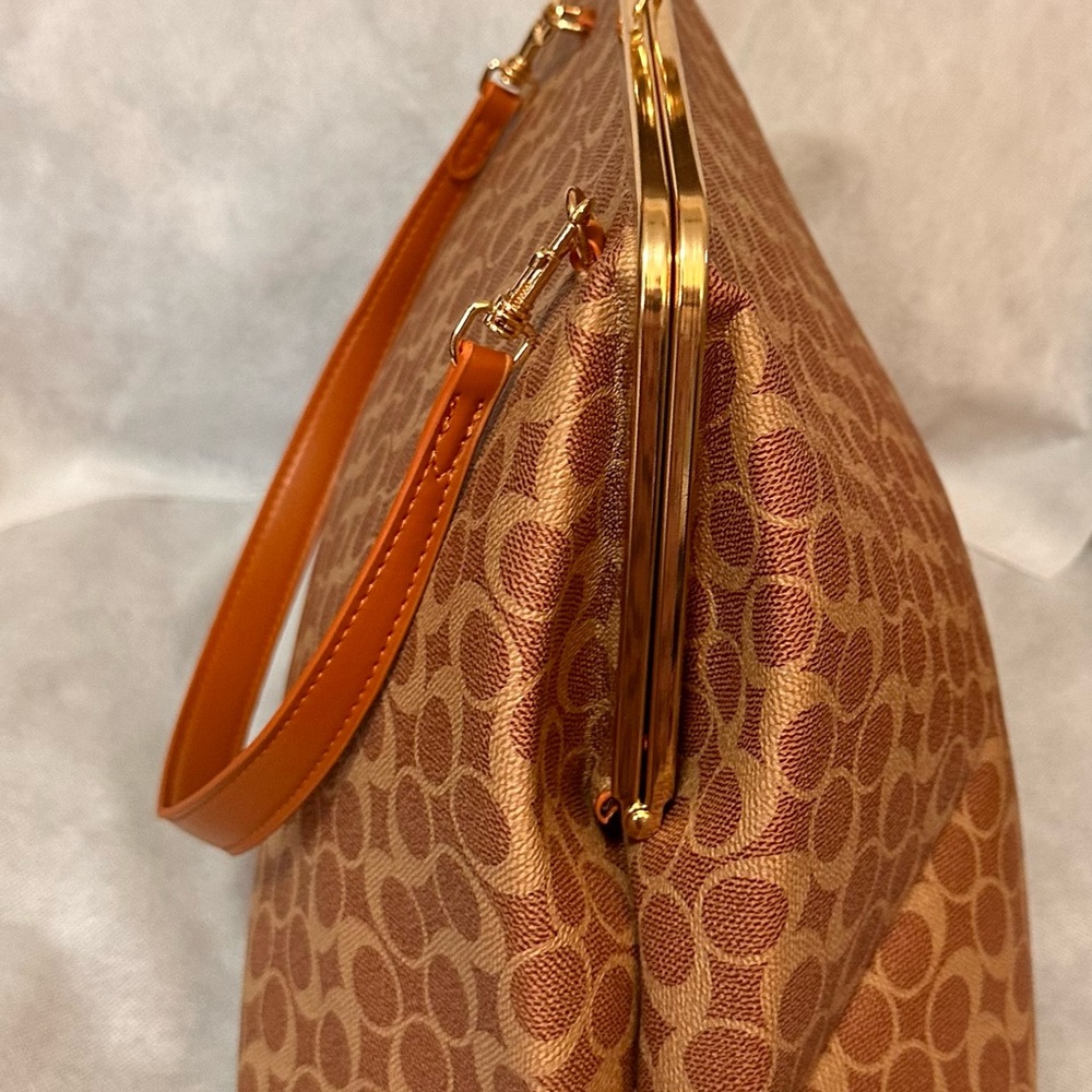 Brown Patterned Women's Clutch - Picture 3 of 7